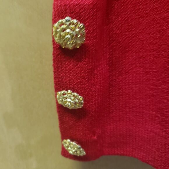 VINTAGE St. John Evening by Marie Gray Red Jacket Sz 8 GGG - Picture 7 of 8